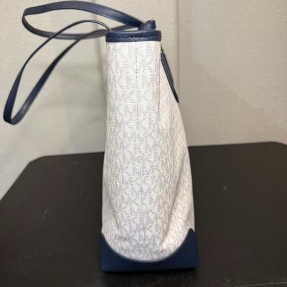 Michael Kors Eva MK Signature PVC Ombre Blue Multi Large Tote with Pouch NICE!! - Picture 6 of 15